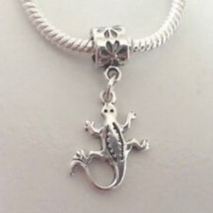 WESTERN LIZARD Silver Plated Dangling Charm For European Style Charm Bracelets